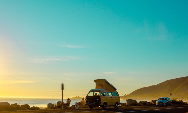Van on sunset